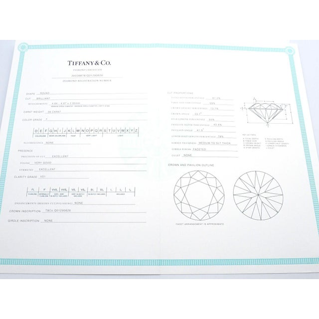 Tiffany & Co. Platinum 0.59ctw Diamond Engagement Ring sz 5.25 For Sale - Image 10 of 12