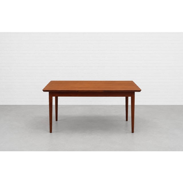 Danish Mid Century Modern Teak Dining Table, Hidden Leaves, C. 1960’s For Sale - Image 4 of 14