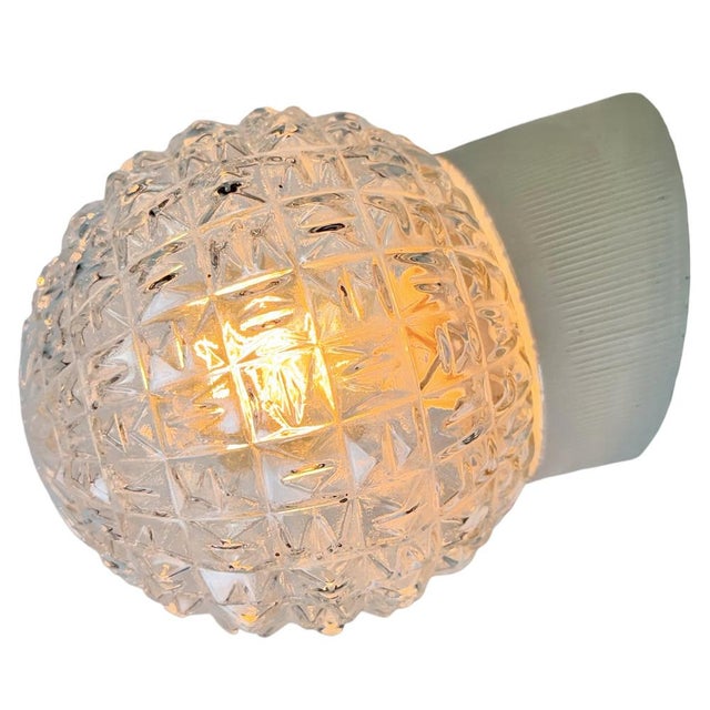 Vintage White Porcelain Wall Light, 1970s For Sale - Image 11 of 12