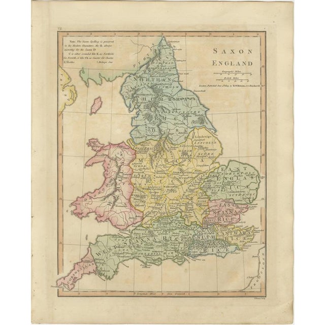 Saxon England Map by Wilkinson, London, 1817 For Sale - Image 11 of 11