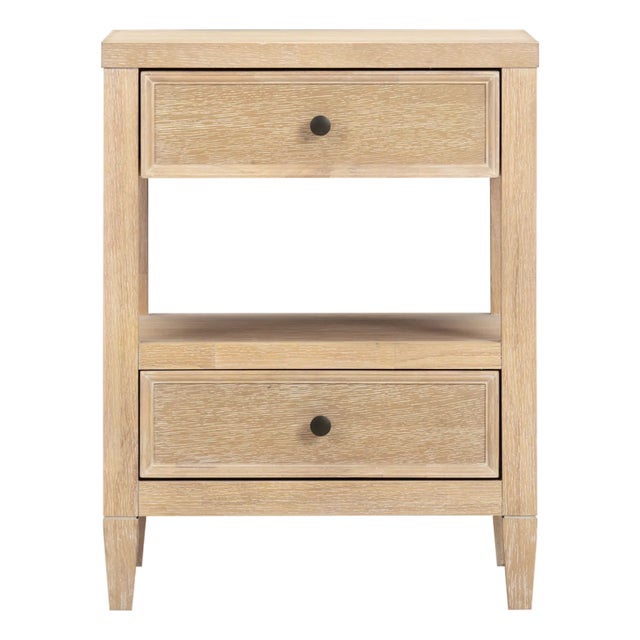 Bristol Park Whitewashed Oak Wood Open Nightstand For Sale - Image 11 of 11