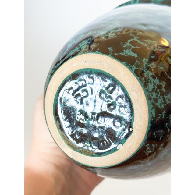 Late 20th Century Late 20th Century Bennington Pottery Vermont Green Agate Splatterware Bowl For Sale - Image 5 of 6