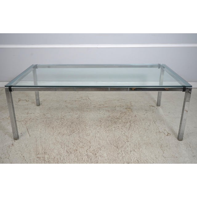 Mid-Century Modern Milo Baughman Mid Century Modern Glass Top Table & 6 Chairs Set For Sale - Image 3 of 18