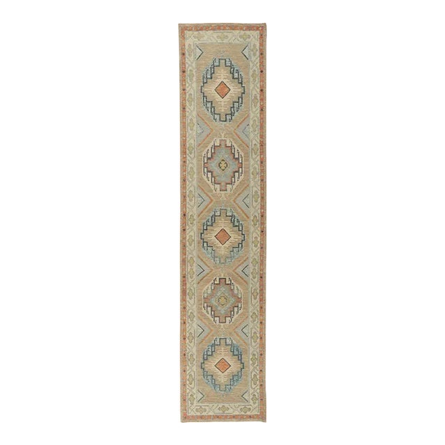 Turkish Oushak Rug Runner, 02'11 X 13'02 For Sale