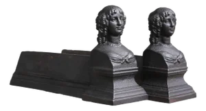 Vintage Cast Iron Fireplace Andirons, Set of 2