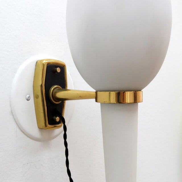 1950s Glass Torch Wall Light by Stilnovo, 1950 For Sale - Image 5 of 10