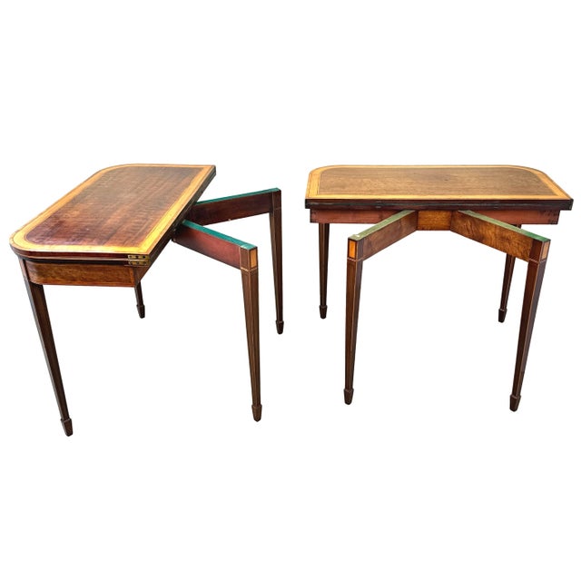 Georgian Mahogany Card Tables, 1790, Set of 2 For Sale - Image 12 of 17