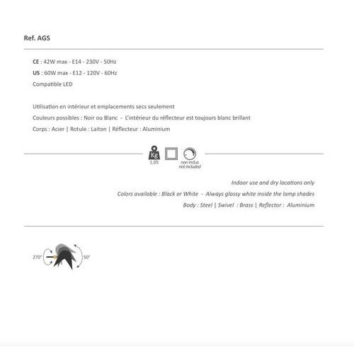 Mid-Century Modern White Simple Agrafée Table Lamp from Serge Mouille For Sale - Image 4 of 6