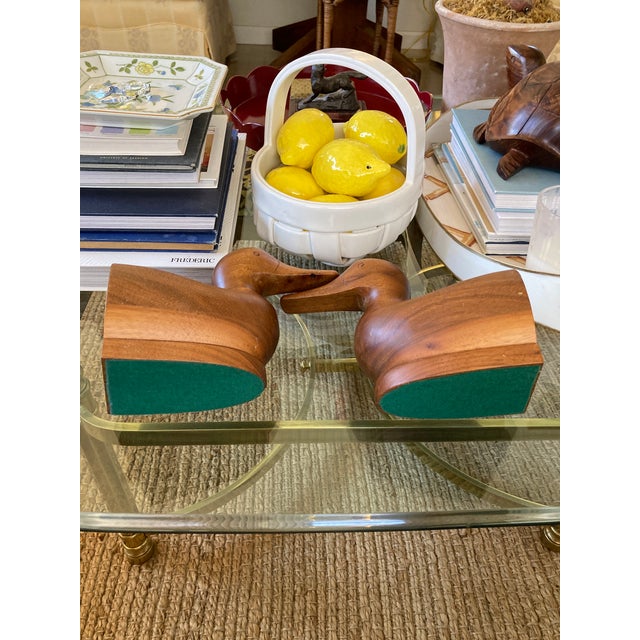 Wood Vintage Wooden Duck Bookends- a Pair For Sale - Image 7 of 12