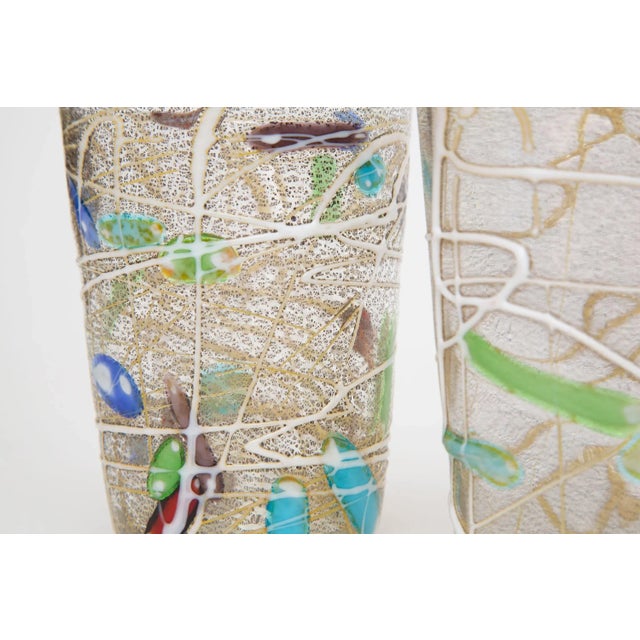 Red Vintage Italian Murano Style Hand Blown Abstract Glasses Barware Set of 6 90's For Sale - Image 8 of 13