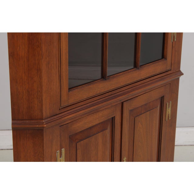 Wood Henkel Harris Walnut Tall Corner Cabinet For Sale - Image 7 of 15