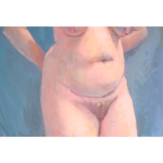 American Nude With Brown Hair, American Impressionist Oil Painting, 24x18 by George Wishon For Sale - Image 3 of 6