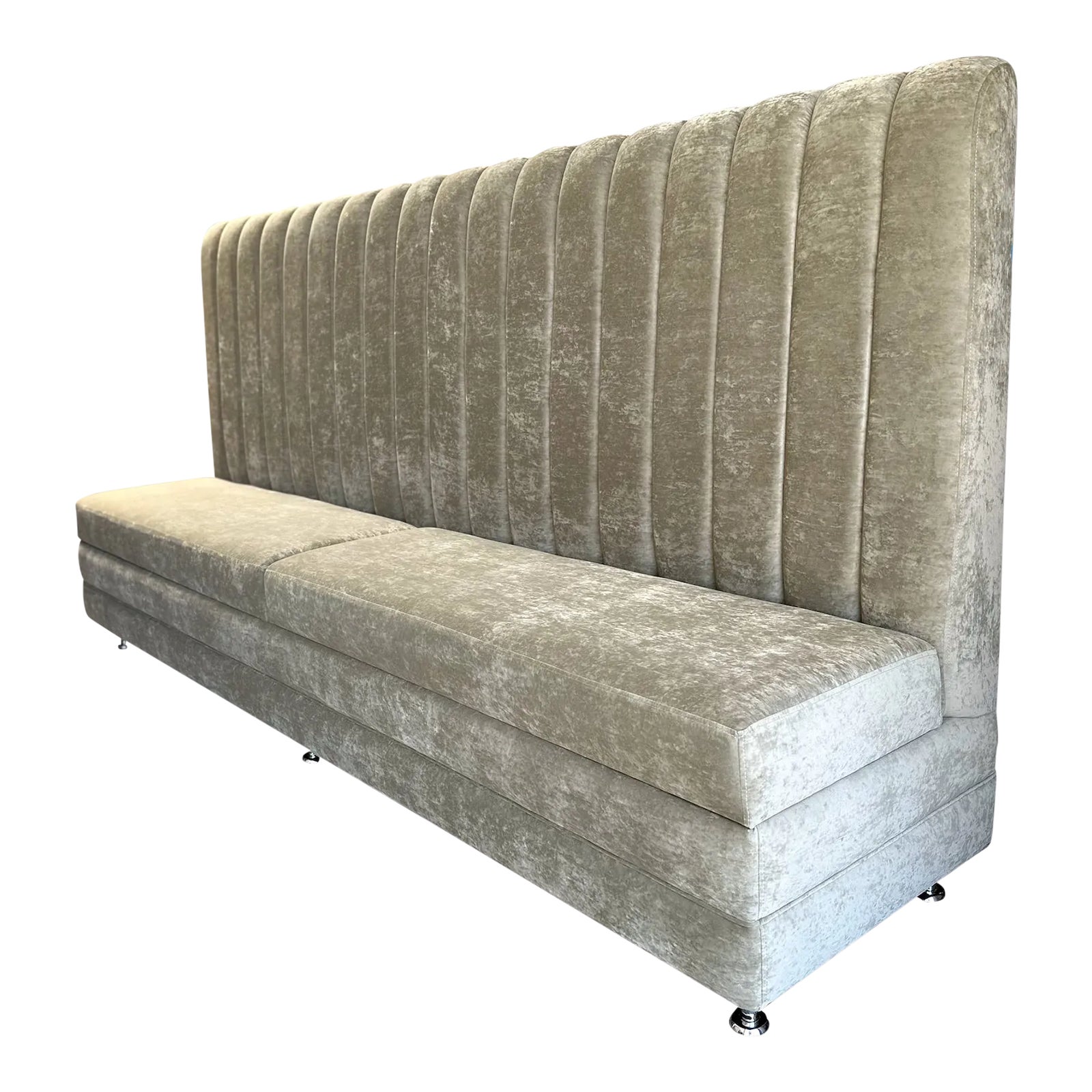 Wicked Elements Thyme Green Velvet High Back Banquette Bench With