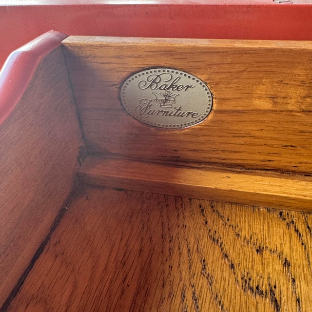 Baker Chinoiserie Mid Century Red Lacquer Buffet For Sale - Image 12 of 12