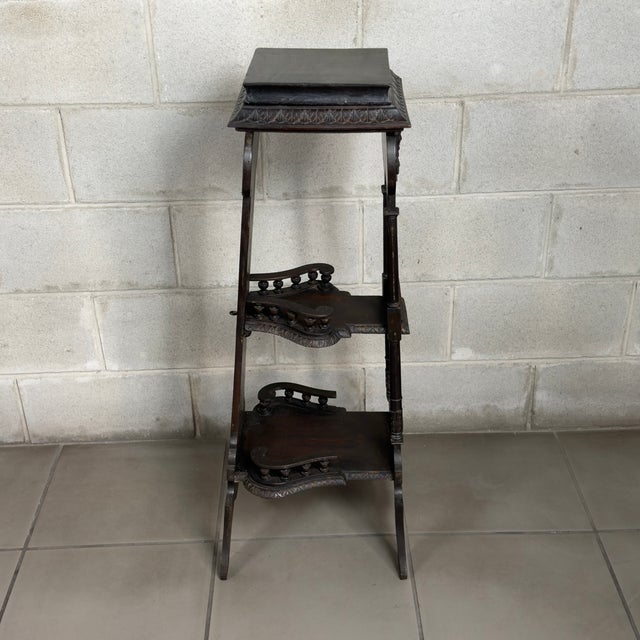 Antique Wooden Column Pedestal from Artigianato Italiano, 1900s For Sale - Image 3 of 15