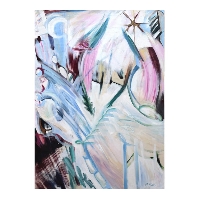 Large Scale Vintage Post Modern Abstract Expressionist Painting 1989 For Sale