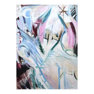 Large Scale Vintage Post Modern Abstract Expressionist Painting 1989