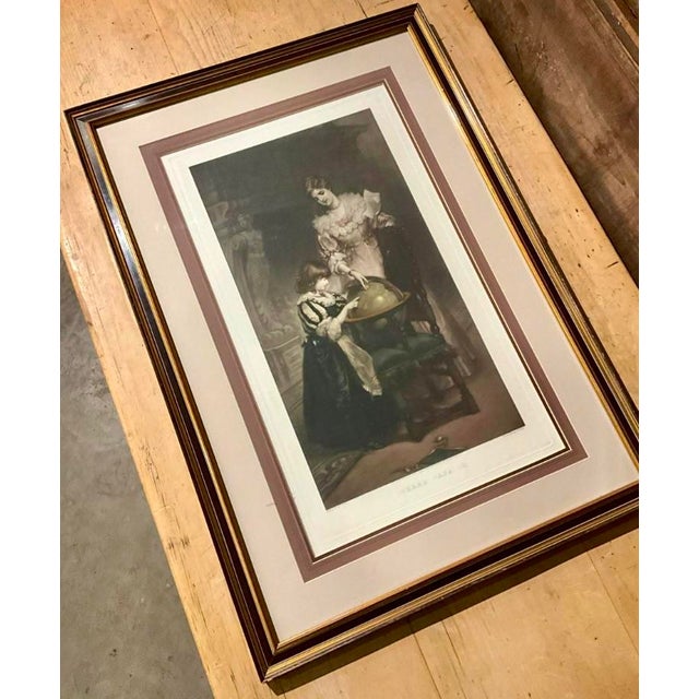 English 1920s Framed English Lithograph of Mother and Child For Sale - Image 3 of 7