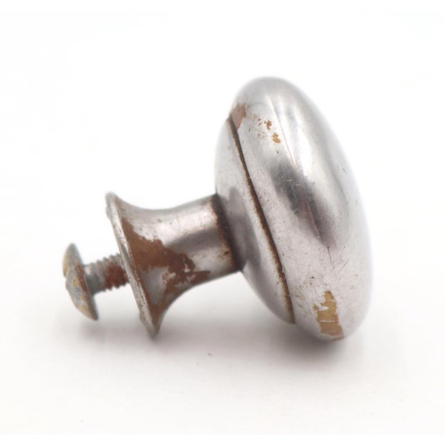Late 20th Century Set of 1.125 In. Plain Round Steel Drawer Cabinet Knobs For Sale - Image 5 of 6