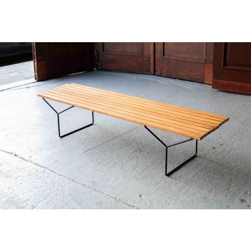 Black Slatted Bench 400 by Harry Bertoia For Sale - Image 8 of 18