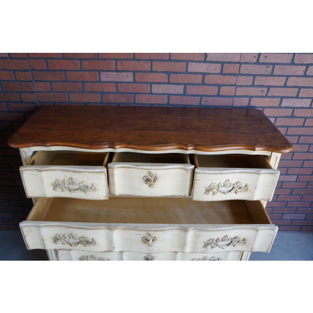 Late 20th Century Century Furniture Country French Tall Chest of Drawers For Sale - Image 5 of 12