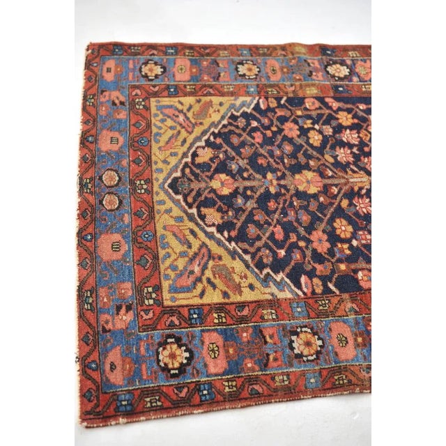 Blue Serpent & Feline Tree of Life Hanging Rug 4.6 x 6.5 For Sale - Image 8 of 13
