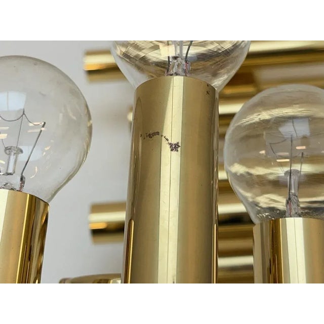 Gold Mid-Century Wall Lamps in the style of Gaetano Sciolari, 1970s, Set of 3 For Sale - Image 8 of 12