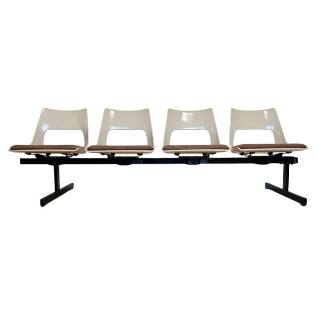 1960s Mid-Century Modern Tandem Four Seat Bench by Krueger For Sale - Image 6 of 12