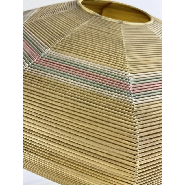 Metal Mid-Century Floor Lamp with Raffia Shade, 1950s For Sale - Image 7 of 18