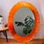 One of our exquisite Hillebrand Wall Mirrors for Living Room. Large wall-mounted oval mirror with orange lucite...