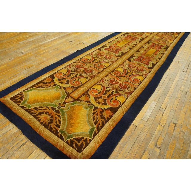 Gold Antique English Axminster Rug European Design in Gold Background Color For Sale - Image 8 of 12