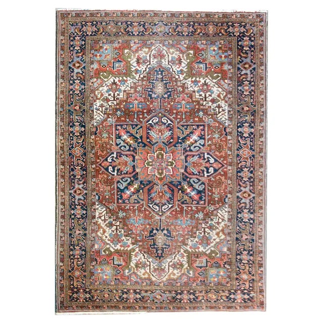 Early 20th Century Persian Heriz Rug For Sale - Image 13 of 13
