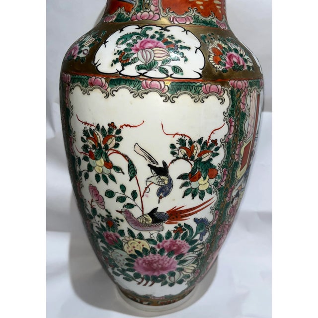 Ceramic 1990s Tall Decorative Ornate Ceramic Chinese Jar Vase For Sale - Image 7 of 13