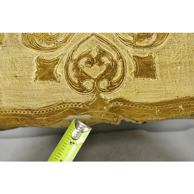 Vintage Italian Florentine Gold Giltwood Hollywood Regency Magazine Rack Stand For Sale - Image 11 of 15