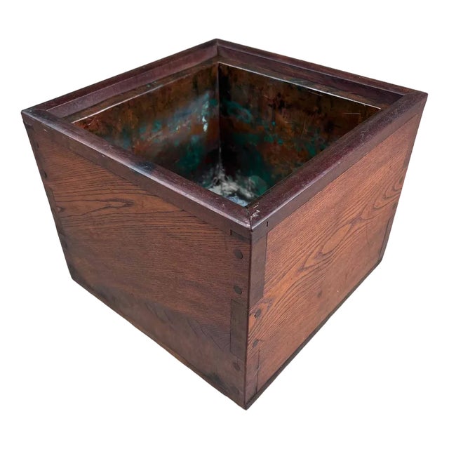 Taishō Period Wooden Square Hibachi Japan, 1890s For Sale