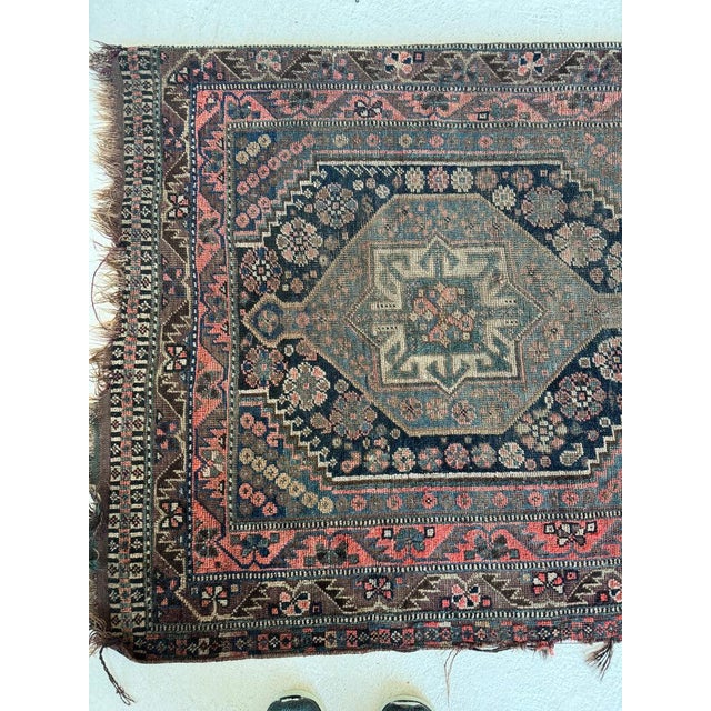 Antique Southwest Tribal Runner Deep Blackish Indigo Rug 3.4 x 9.6 For Sale In Milwaukee - Image 6 of 12