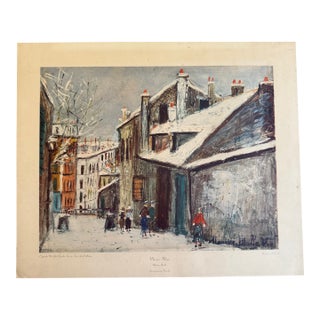 Vintage 1960 Maurice Utrillo Reproduction Print of Maison Mimi For Sale