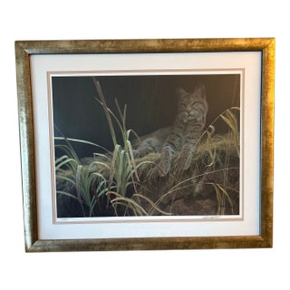 Robert Bateman Signed Bobcat Limited Edition Print, 614/950, Framed For Sale