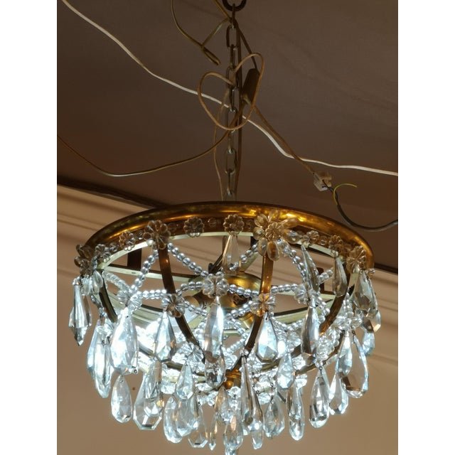 Vintage Crystal Light Fixture, 1950s For Sale - Image 16 of 16