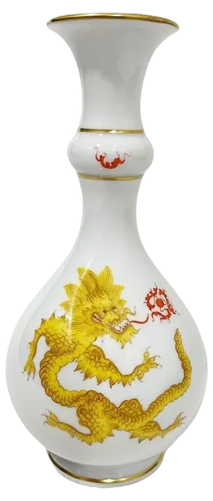 Small Knob Vase with Ming Dragon Motif in Meissen Porcelain, 1930s