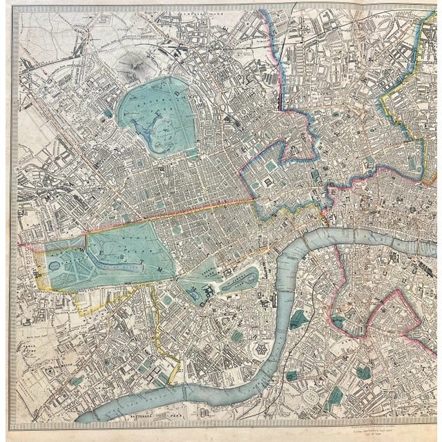 Mid 19th Century Map of London, England & Thames by Edward Stanford, 1857 For Sale - Image 5 of 5