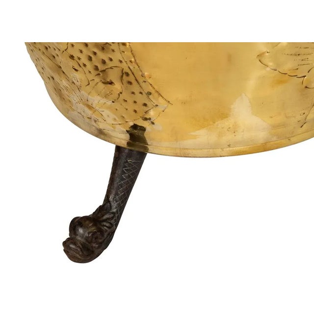 European Brass Fireplace Bucket For Sale In Boston - Image 6 of 11