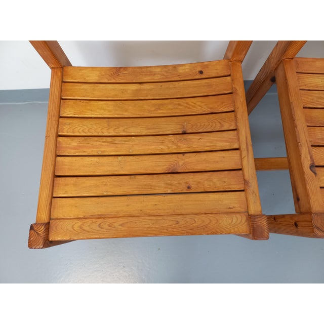Mid-Century Modern Set of Vintage Pine Chairs, 1970s For Sale - Image 3 of 15