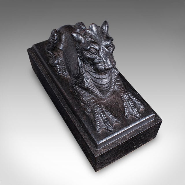 Antique Guardian Lion Door Keeper, English, Iron, Mythology, Doorstop, Victorian For Sale - Image 6 of 10