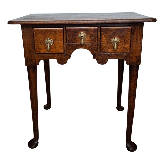 18th Century Queen Anne Oak Lowboy For Sale