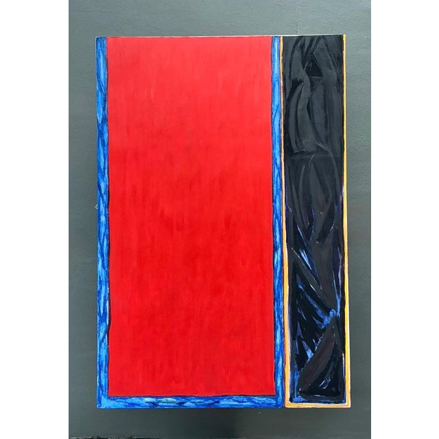 Wood Monumental Sharon Gold Color Block Abstract Painting For Sale - Image 7 of 15