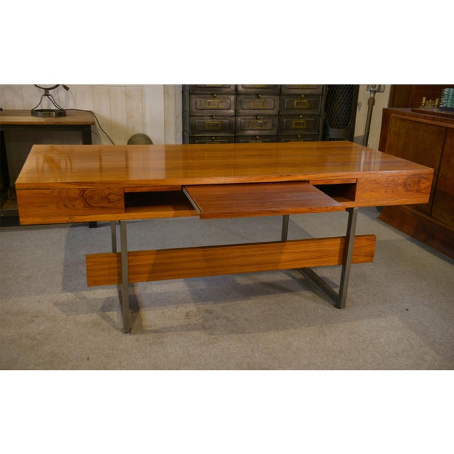 Wooden Minister's Desk by Claude Gaillard and Henri Lesetre for Ligne Roset, 1970s For Sale - Image 11 of 16