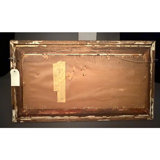 Antique English Country Sheep Landscape Painting in Original Frame, Late 19th Century For Sale In Indianapolis - Image 6 of 7