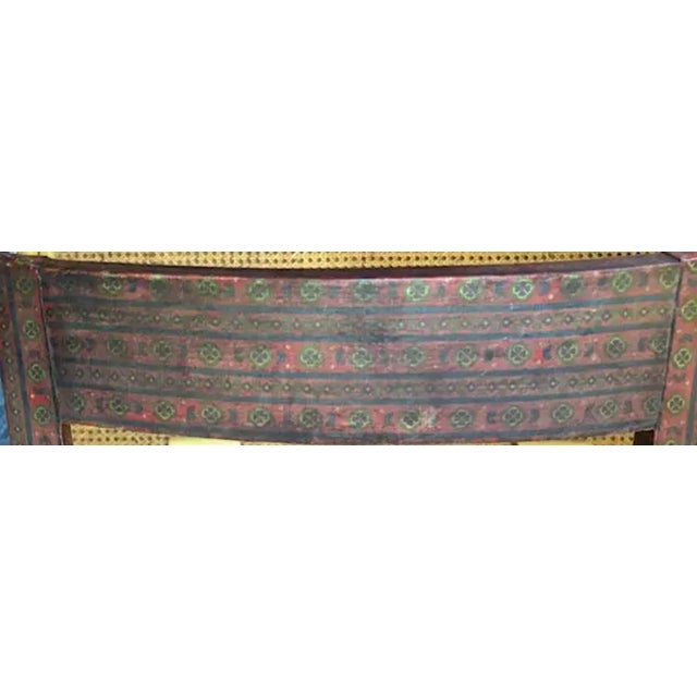 Mid Century Anglo Indian Style Decoupage Wood Dining Chairs With Patterned Paper and Lacquered Overlay For Sale In New York - Image 6 of 16