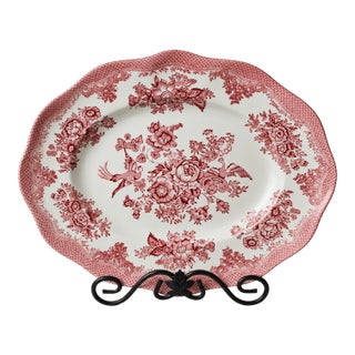Vintage Johnson Brothers Pheasant Pink Serving Platter For Sale